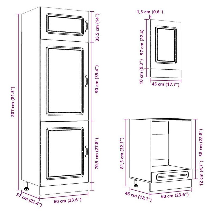 7 Piece Kitchen Cabinet Set Kalmar Artisan Oak Engineered Wood