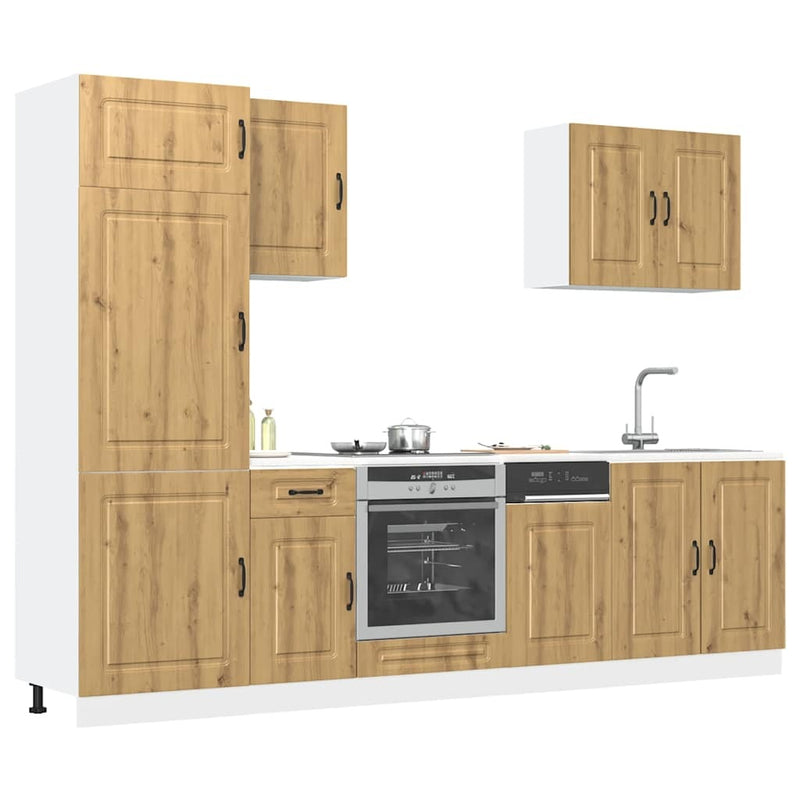 7 Piece Kitchen Cabinet Set Kalmar Artisan Oak Engineered Wood