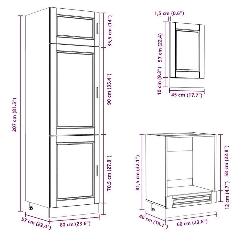 7 Piece Kitchen Cabinet Set Kalmar White Engineered Wood