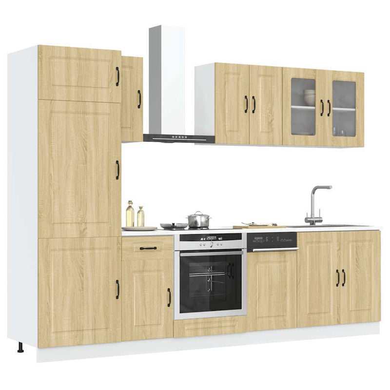 8 Piece Kitchen Cabinet Set Kalmar Sonoma Oak Engineered Wood