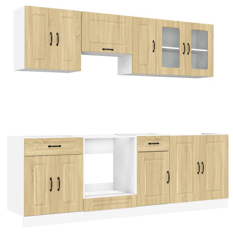 8 Piece Kitchen Cabinet Set Kalmar Sonoma Oak Engineered Wood