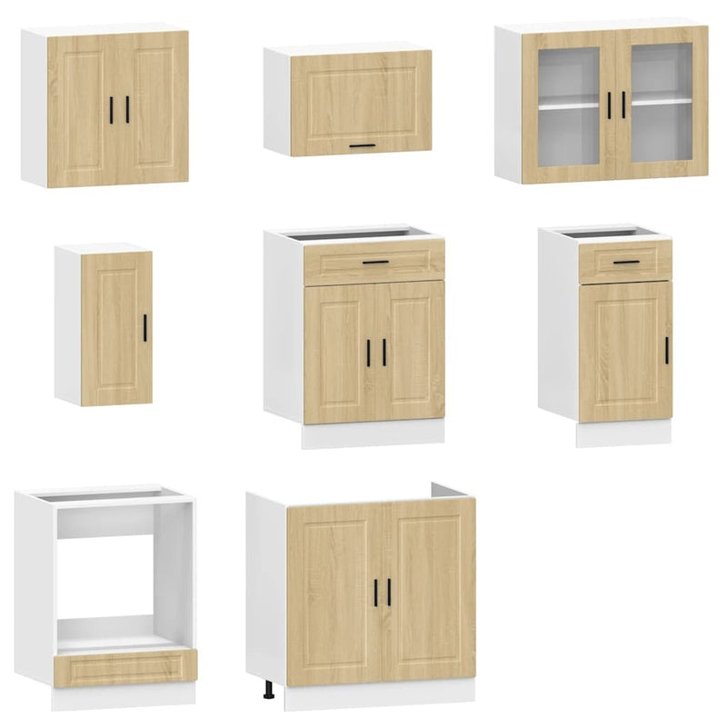 8 Piece Kitchen Cabinet Set Kalmar Sonoma Oak Engineered Wood