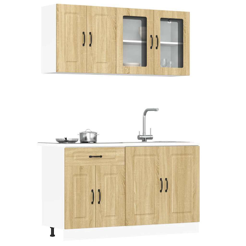 4 Piece Kitchen Cabinet Set Kalmar Sonoma Oak Engineered Wood