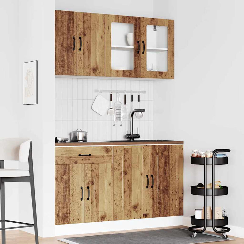 4 Piece Kitchen Cabinet Set Kalmar Old Wood Engineered Wood