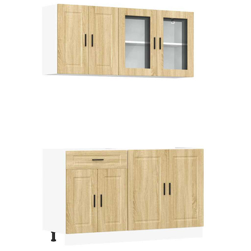 4 Piece Kitchen Cabinet Set Kalmar Sonoma Oak Engineered Wood