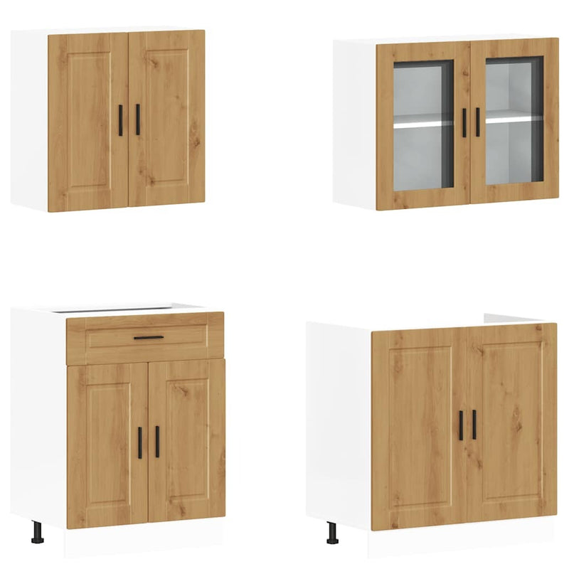 4 Piece Kitchen Cabinet Set Kalmar Artisan Oak Engineered Wood