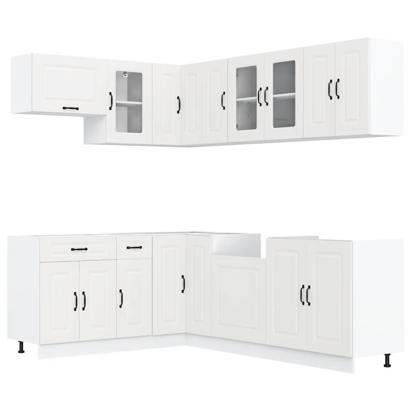 11 Piece Kitchen Cabinet Set Kalmar White Engineered Wood