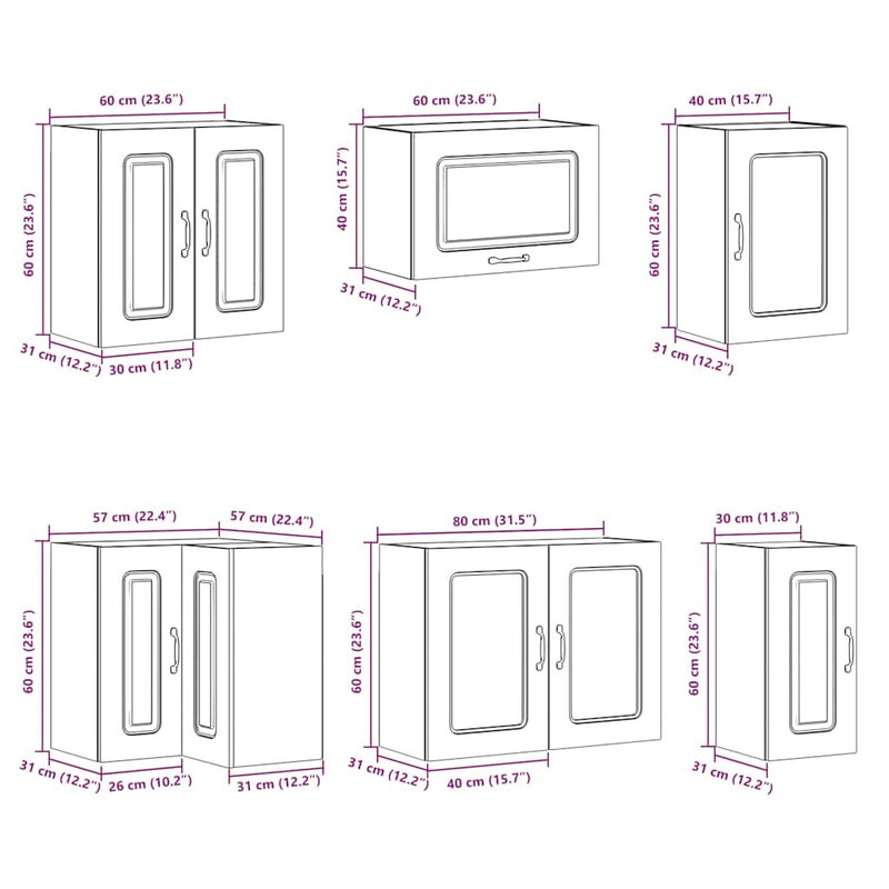 11 Piece Kitchen Cabinet Set Kalmar White Engineered Wood