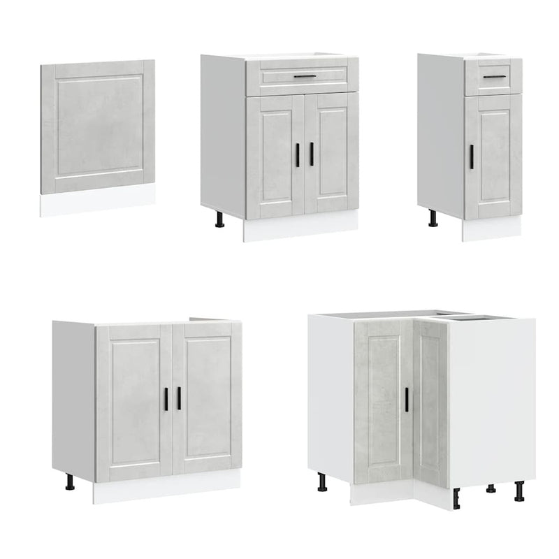 11 Piece Kitchen Cabinet Set Porto Concrete Grey Engineered Wood