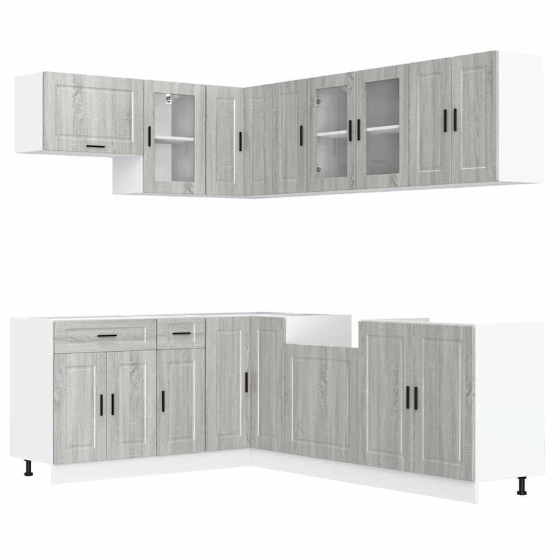 11 Piece Kitchen Cabinet Set Porto Grey Sonoma Engineered Wood