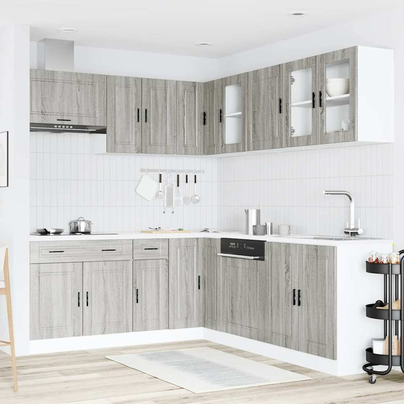 11 Piece Kitchen Cabinet Set Porto Grey Sonoma Engineered Wood