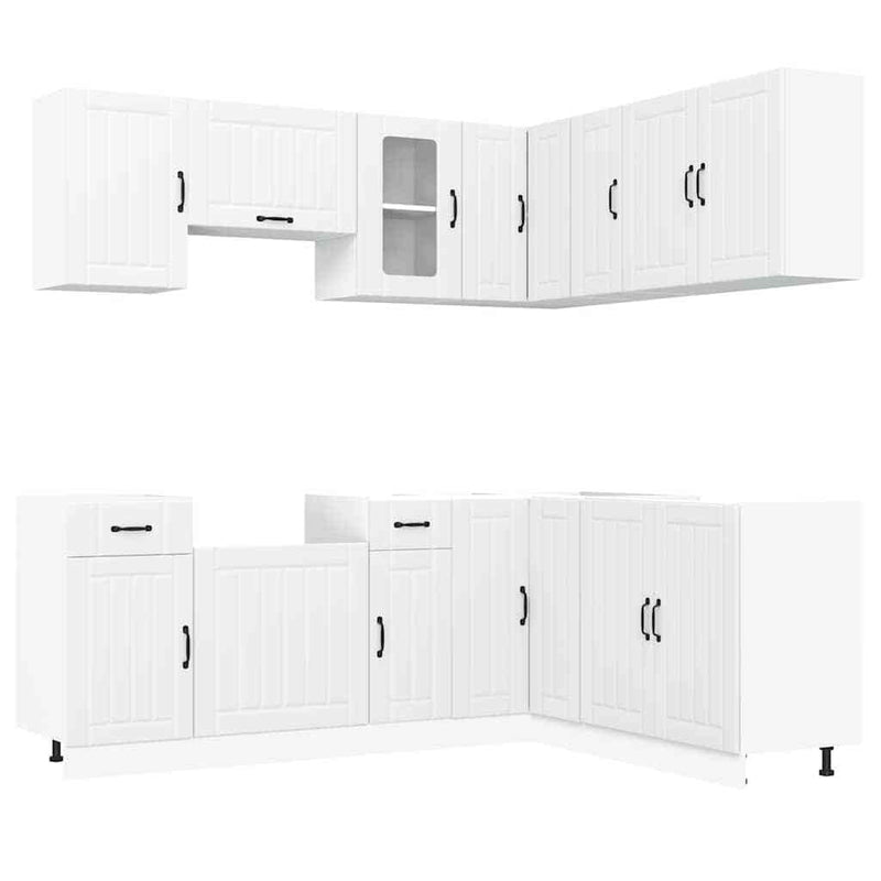 11 Piece Kitchen Cabinet Set Lucca White Engineered Wood