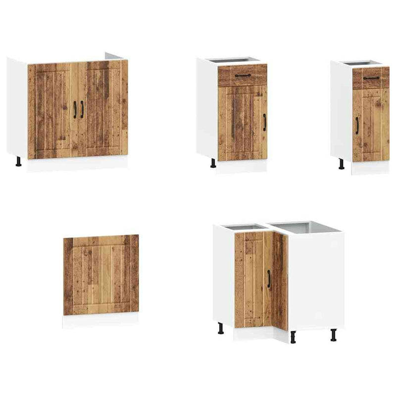 11 Piece Kitchen Cabinet Set Lucca Old Wood Engineered Wood