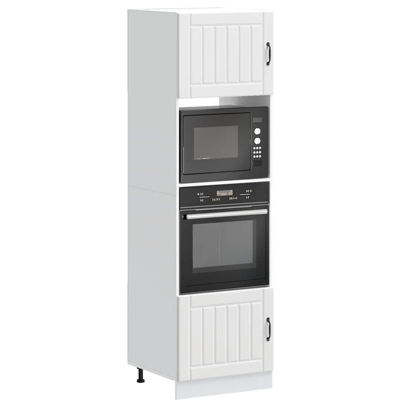 Oven Cabinets 2 pcs Kalmar White Engineered Wood