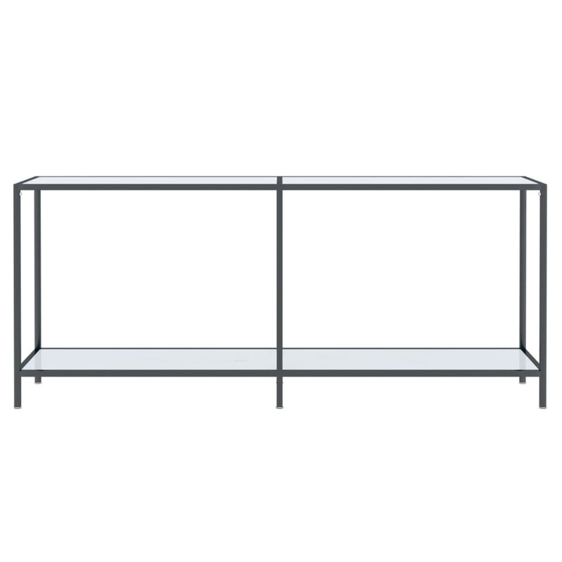 Console Table White 180x35x75.5 cm Tempered Glass