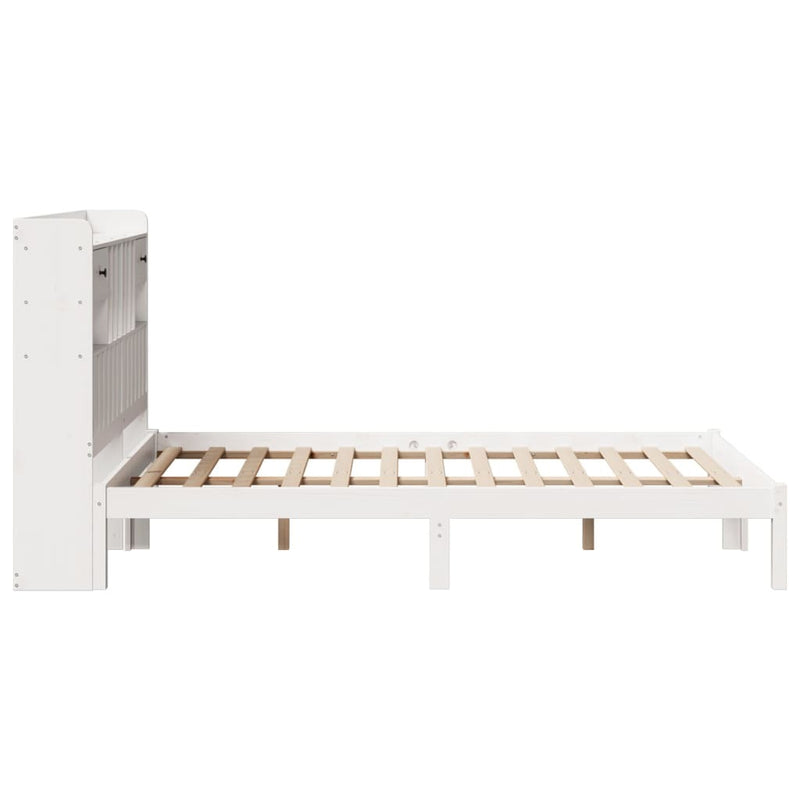 Bookcase Bed without Mattress White 120x190 cm Small Double Solid Wood Pine