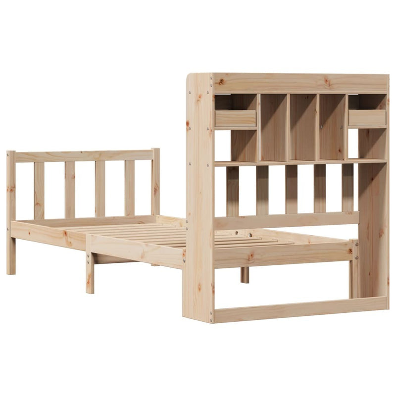 Bookcase Bed without Mattress 100x200 cm Solid Wood Pine