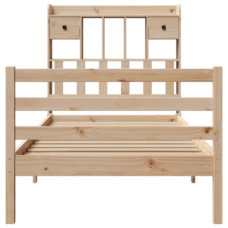 Bookcase Bed without Mattress 100x200 cm Solid Wood Pine