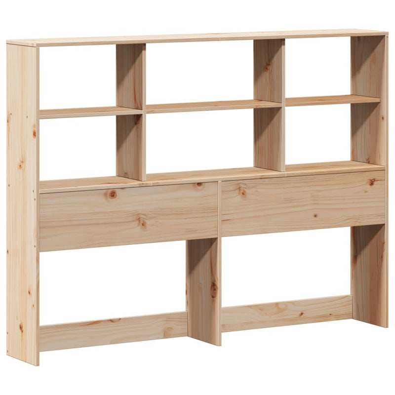 Bookcase Bed without Mattress 150x200cm King Size Solid Wood Pine