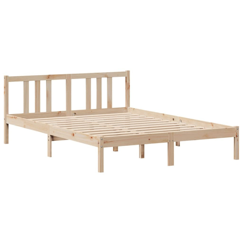 Bookcase Bed without Mattress 150x200cm King Size Solid Wood Pine