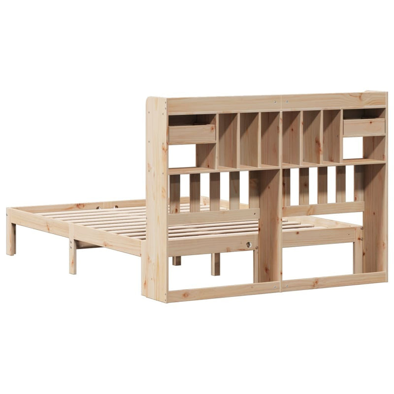 Bookcase Bed without Mattress 120x200cm Solid Wood Pine