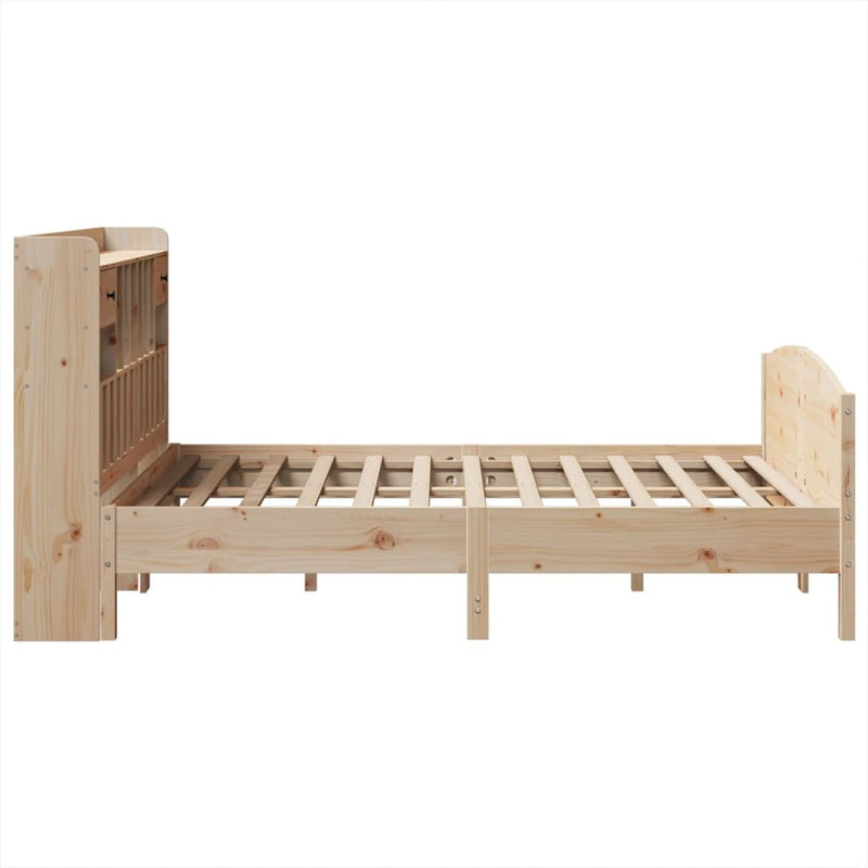 Bookcase Bed without Mattress 140x200cm Solid Wood Pine