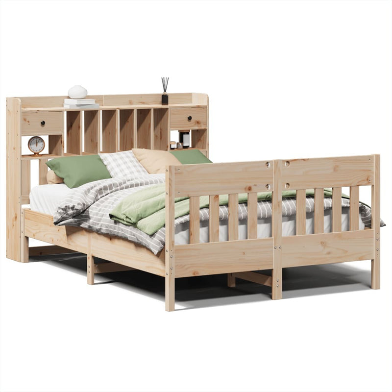 Bed Frame without Mattress 140x190 cm Solid Wood Pine