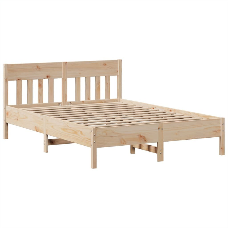 Bed Frame without Mattress 140x190 cm Solid Wood Pine