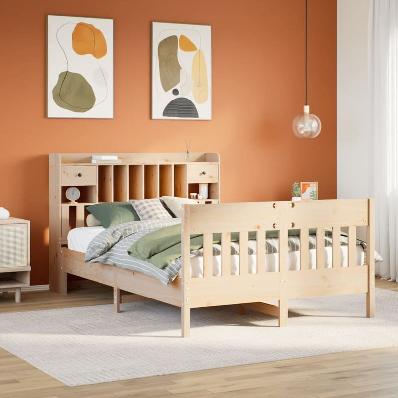 Bed Frame without Mattress 140x190 cm Solid Wood Pine