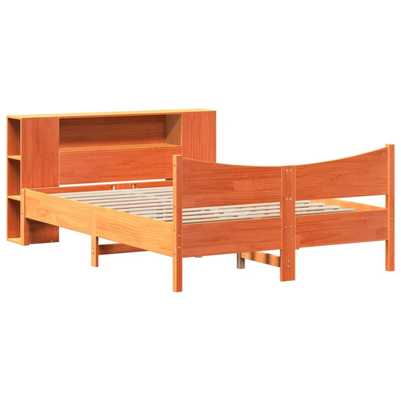 Bed Frame without Mattress Wax Brown 160x200 cm Solid Wood Pine