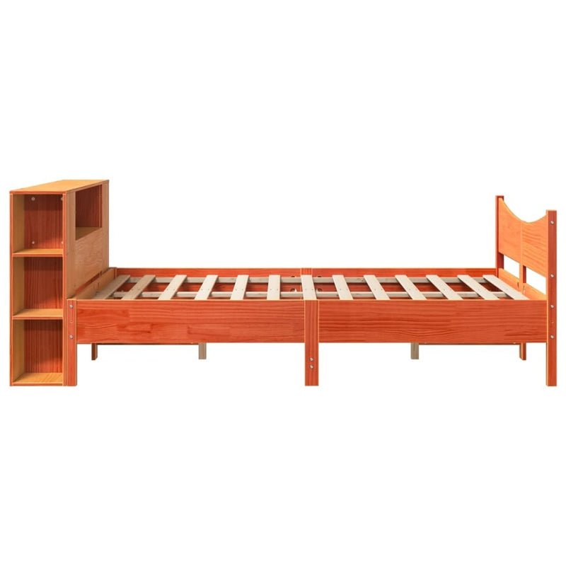 Bed Frame without Mattress Wax Brown 160x200 cm Solid Wood Pine