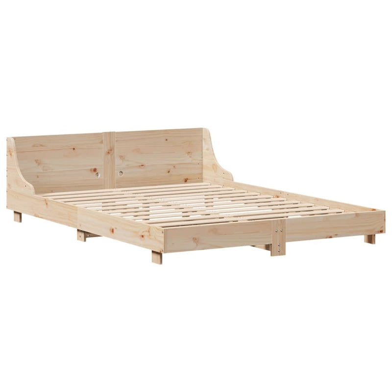 Bed Frame without Mattress 140x200 cm Solid Wood Pine