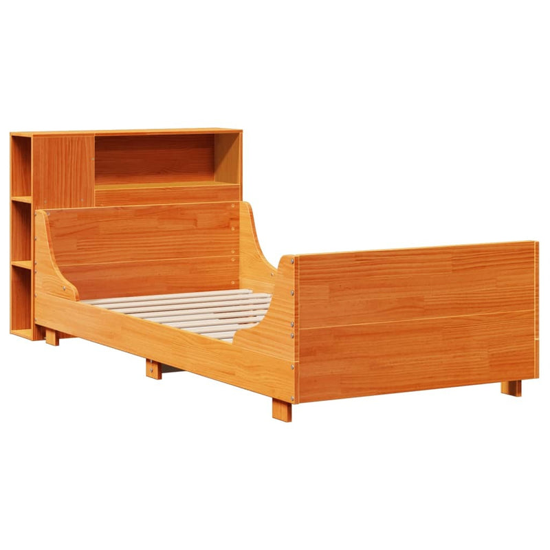 Bed Frame without Mattress Wax Brown 90x190 cm Single Solid Wood Pine