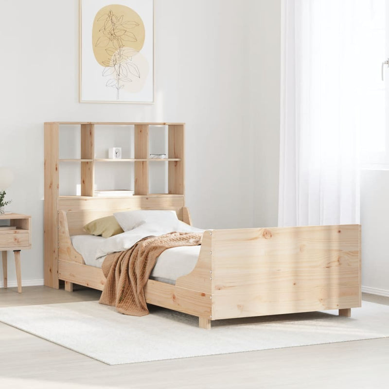 Bookcase Bed without Mattress 100x200 cm Solid Wood