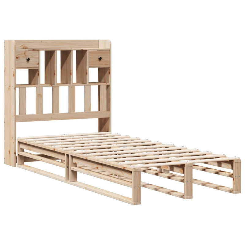 Bookcase Bed without Mattress 90x190 cm Single Solid Wood Pine