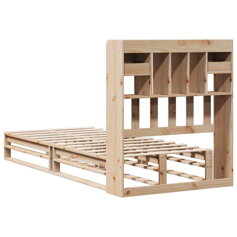 Bookcase Bed without Mattress 90x190 cm Single Solid Wood Pine