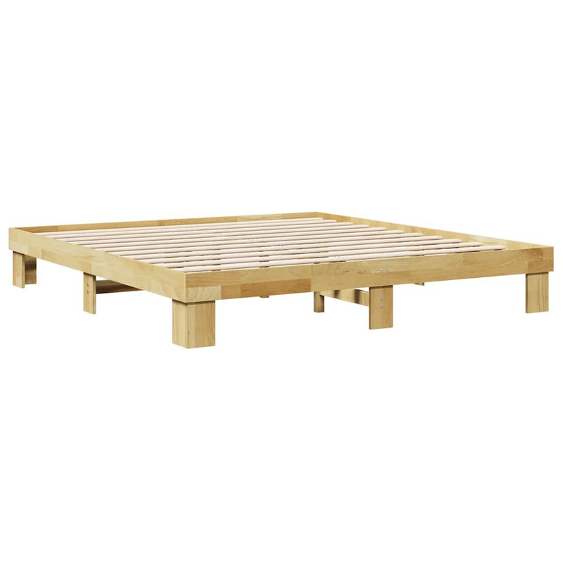 Bed Frame without Mattress 200x200 cm Solid Wood Oak