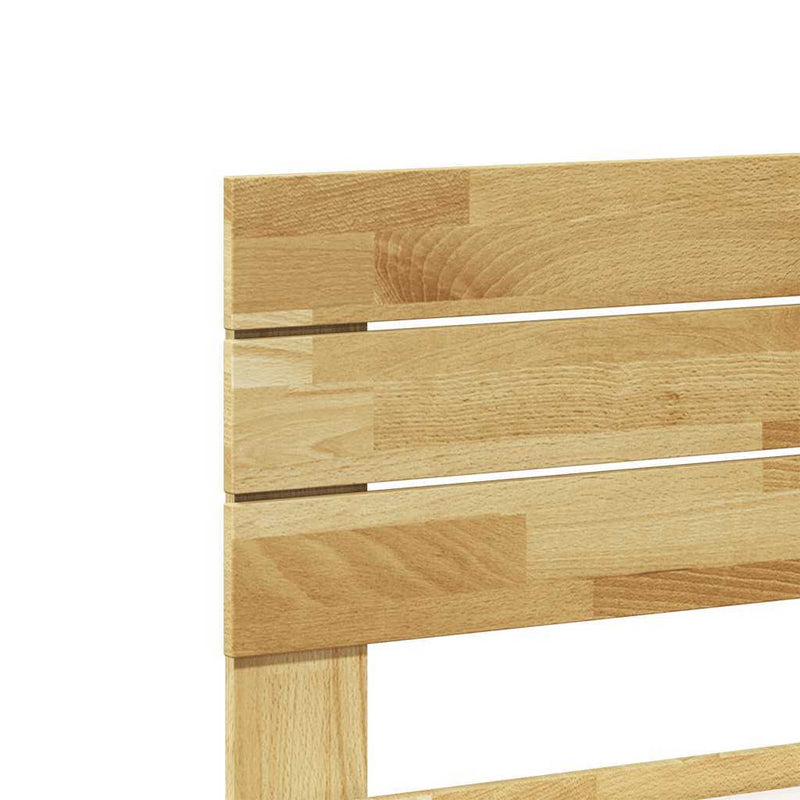 Bed Frame with Headboard without Mattress 120x190 cm Solid Wood Oak