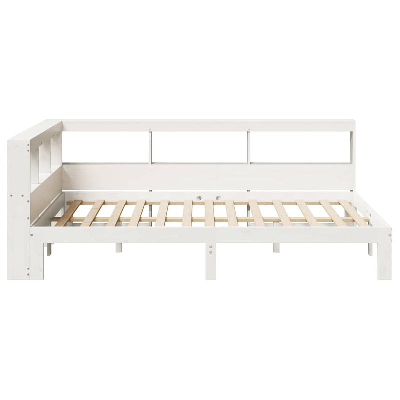 Bookcase Bed without Mattress White 120x190 cm Small Double Solid Wood Pine