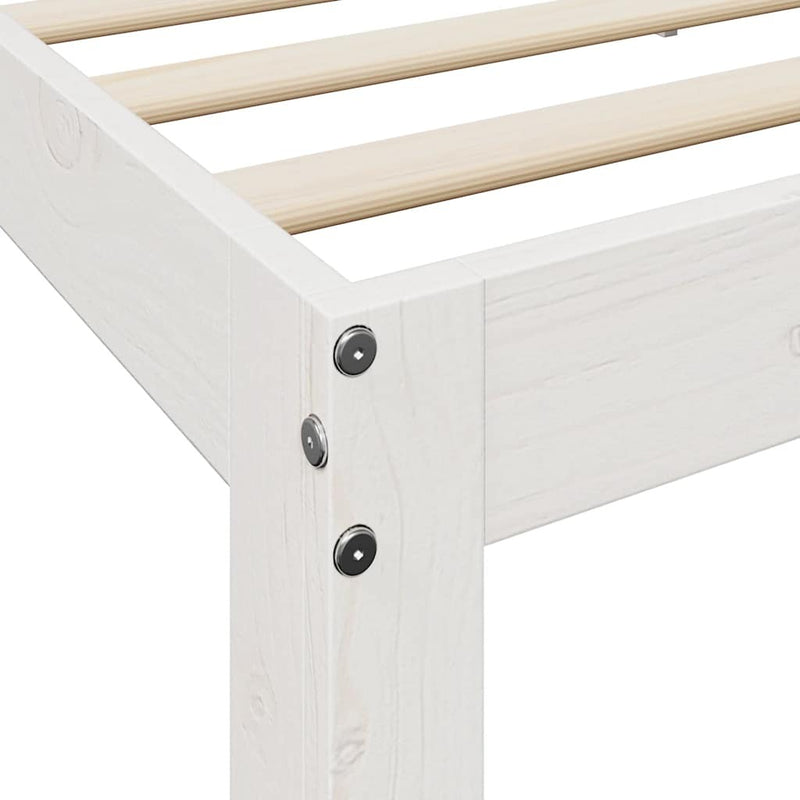 Bookcase Bed without Mattress White 120x190 cm Small Double Solid Wood Pine