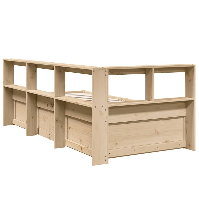 Bookcase Bed without Mattress 90x190cm Solid Wood Pine