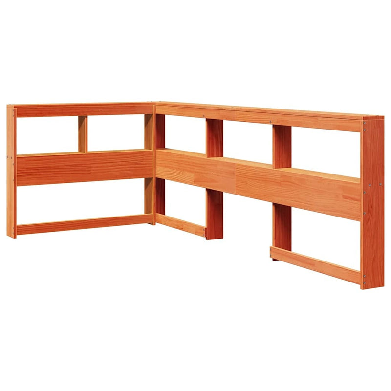 Bookcase Bed without Mattress Wax Brown 90x190cm Solid Wood Pine