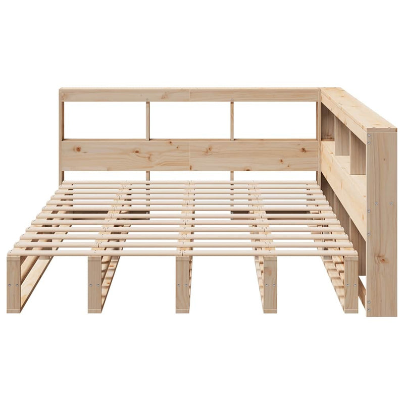 Bookcase Bed without Mattress 140x200cm Solid Wood Pine