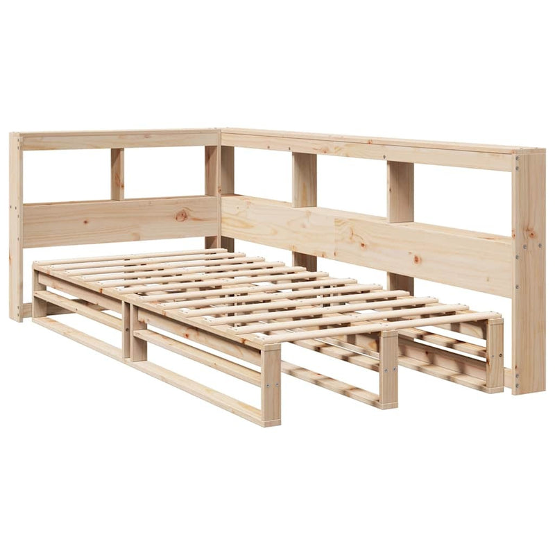 Bookcase Bed without Mattress 90x200cm Solid Wood Pine