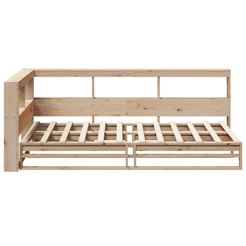 Bookcase Bed without Mattress 90x200cm Solid Wood Pine