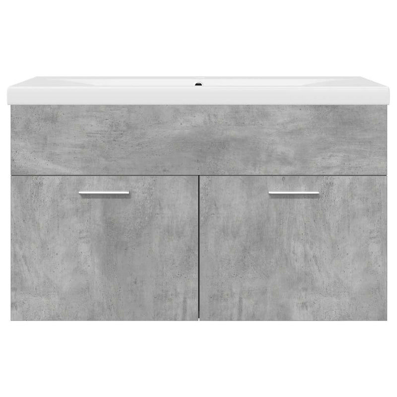 Bathroom Sink Cabinet with Built-in Basin and Faucet Concrete Grey