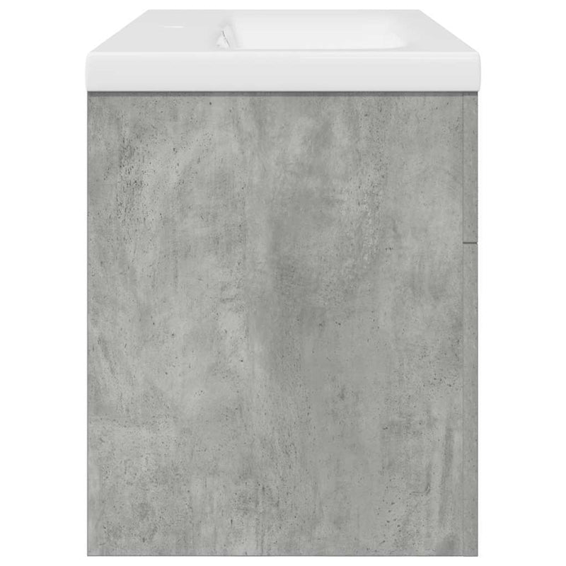 Bathroom Sink Cabinet with Built-in Basin and Faucet Concrete Grey