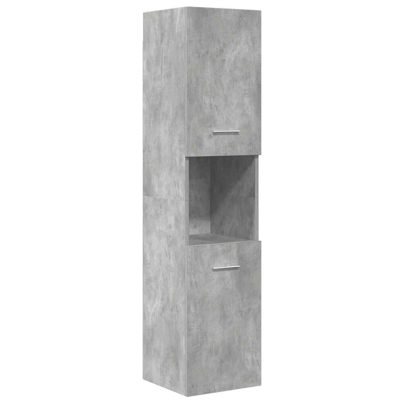 4 Piece Bathroom Furniture Set Concrete Grey Engineered Wood