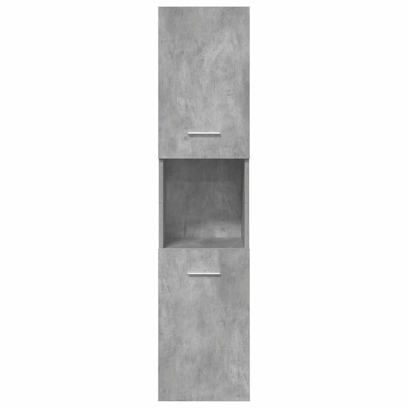 4 Piece Bathroom Furniture Set Concrete Grey Engineered Wood