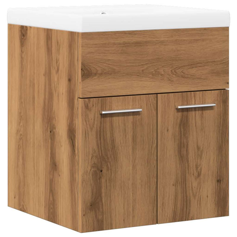 2 Piece Bathroom Furniture Set Artisan Oak Engineered Wood